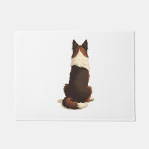 Paillasson Illustration vintage de Border Collie vu de dos