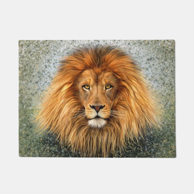 Paillasson Image d'art de peinture de photographie de lion (Devant)