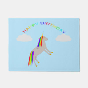 Paillasson Imaginaire Anniversaire Unicorne arc-en-ciel et nu