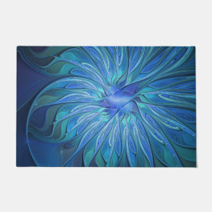 Paillasson Imaginaire Fleur Bleue Motif, Art Fractal Abstrait