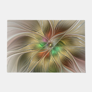 Paillasson Imaginaire Floral Avec Or Moderne Abstrait Fractal