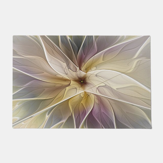Paillasson Imaginaire Floral Gold Eggplant Art Fractal Abstra (Devant)