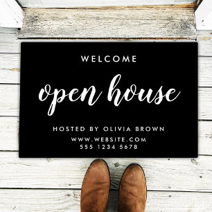 Paillasson Immobilier Open House annonce des propriétés Noir
