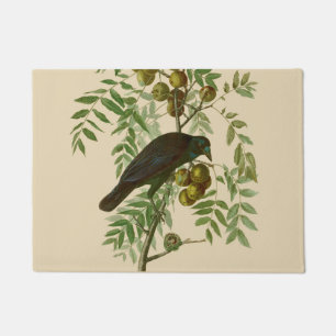 Paillasson Impression d'oiseau Grackle violet d'Audubon Botan
