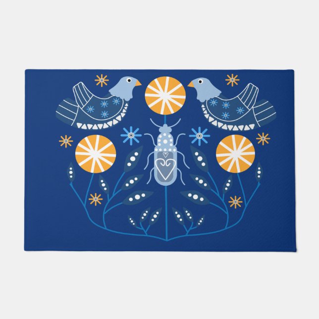 Paillasson Imprimantes d'art populaire scandinave | Décor nor (Devant)