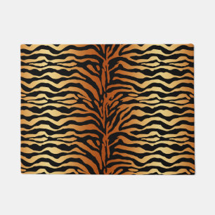 Paillasson Imprimé animal rayures de tigre, ambre, noir et br