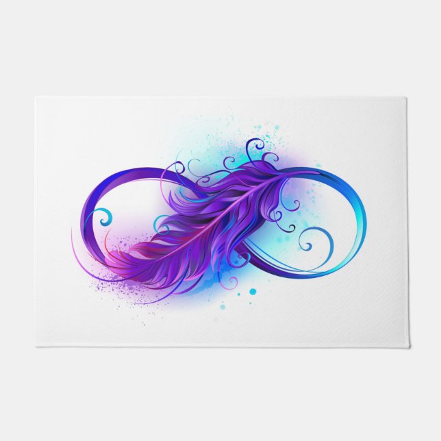 Paillasson Infinity with purple feather (Devant)