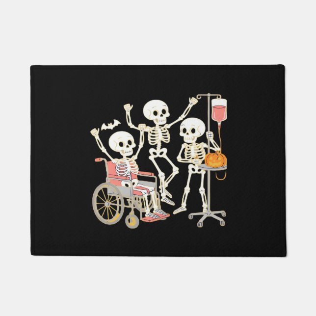 Paillasson Infirmière Skeleton Funny Halloween Soins de santé (Devant)