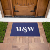 Initiales personnalisées marron bleu marine modern