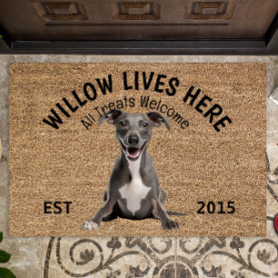 Paillasson Italien Greyhound Amoureux des chiens personnalisé