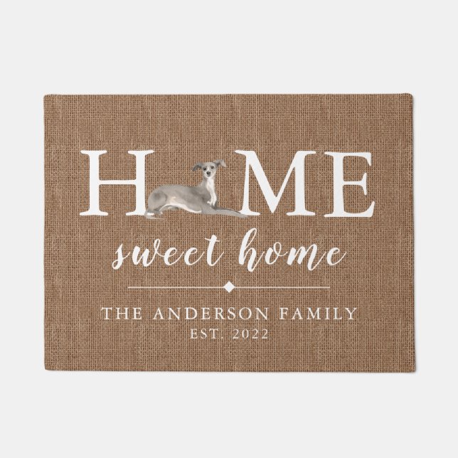 Paillasson Italien Greyhound Home Sweet Home Doormat (Devant)