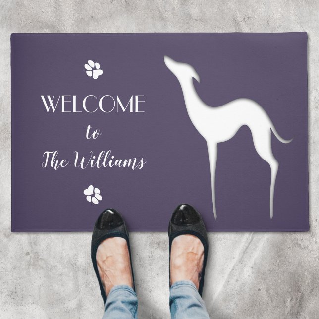Paillasson Italien Greyhound silhouette élégante Personnalisé (Créateur téléchargé)