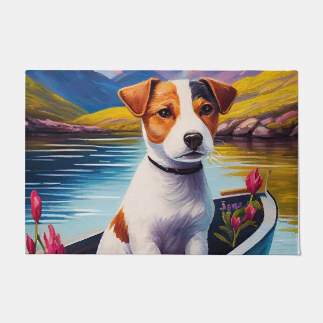 Paillasson Jack Russell à la pagaie : une aventure Pittoresqu (Devant)