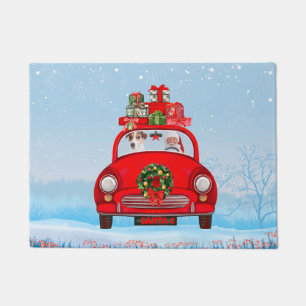 Paillasson Jack Russell Chien En Voiture Avec Le Père Noël