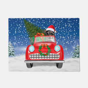 Paillasson Jack Russell Chien Voiture De Conduite En Neige No