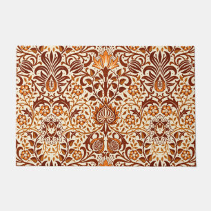Paillasson Jacobean Floral Damask, Beige et Chocolat Brown