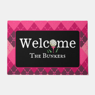 Paillasson Jacquard nuances de rose Golf Welcome Entrée