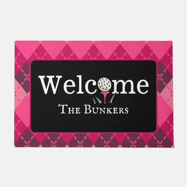Paillasson Jacquard nuances de rose Golf Welcome Entrée (Devant)