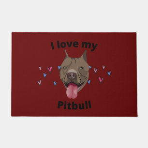 PAILLASSON "J'AIME MA PITBULL" PORTE MAT. DOORMAT