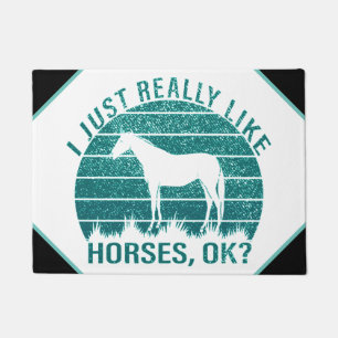 Paillasson J'aime vraiment beaucoup les chevaux en vert marin
