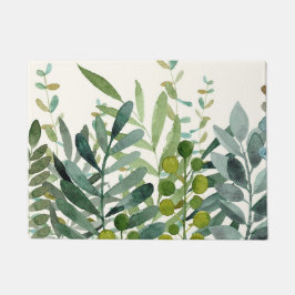 Paillasson Jardin-Aquarelle Feuilles botaniques  
