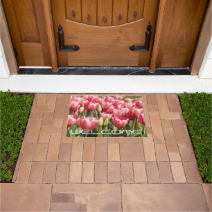 Paillasson Jardin des Tulipes roses Accueil floral