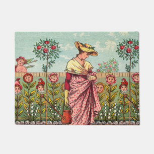 Paillasson Jardin Fleurir Femme Art Antique