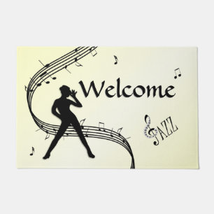Paillasson Jazz Dance Musique jaune Bienvenue