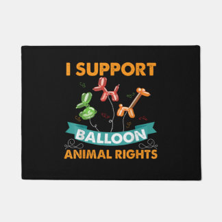 Paillasson Je soutiens les droits des animaux de ballon amusa