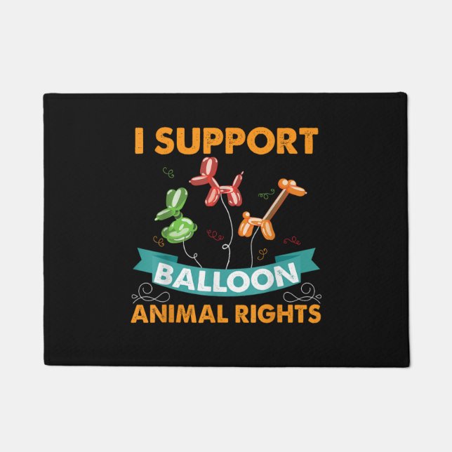 Paillasson Je soutiens les droits des animaux de ballon amusa (Devant)