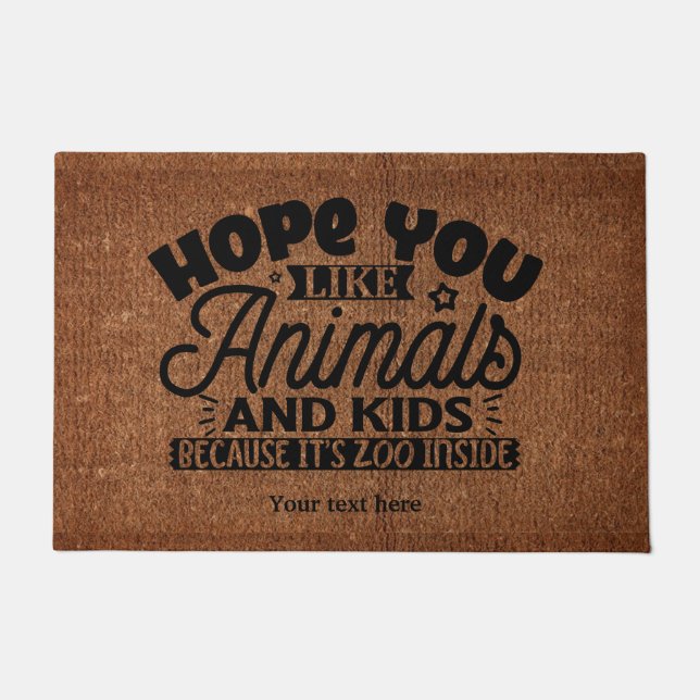 Paillasson J'espère que vous aimez les animaux (Devant)