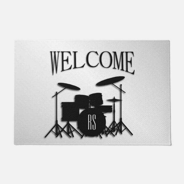 Paillasson Jeu de tambour Monogramme Argent (Devant)