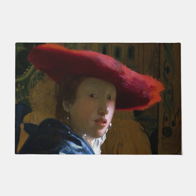 Paillasson Johannes Vermeer - Fille avec un Casquette rouge (Devant)