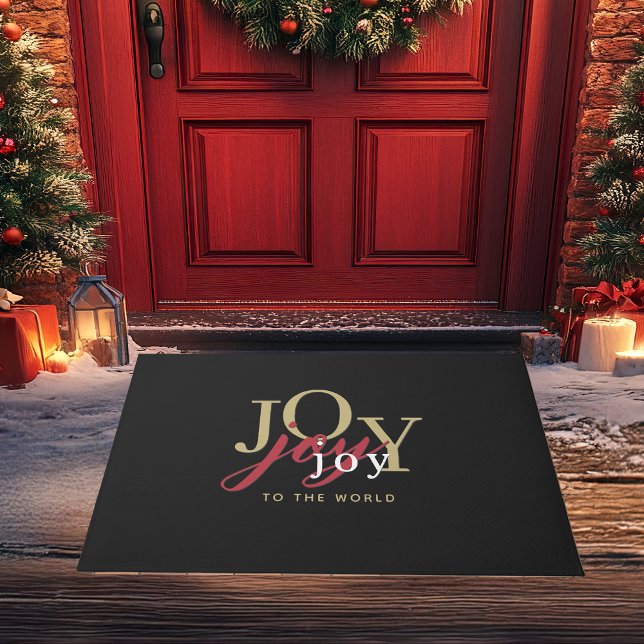 Paillasson Joie au monde Typographie moderne Noël (Créateur téléchargé)