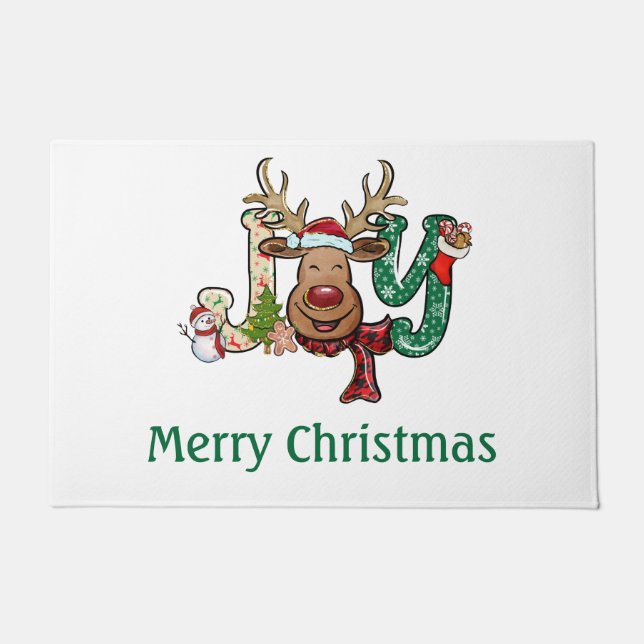 Paillasson Joie personnalisée Reindeer Fun Noël (Devant)