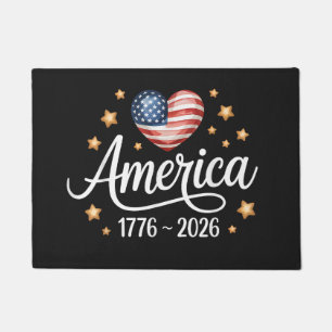 Paillasson Joli cœur de drapeau 1776-2026 4 juillet 250e