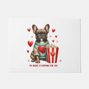 Paillasson Joli cœur de la Saint-Valentin de Bouledogue Franç