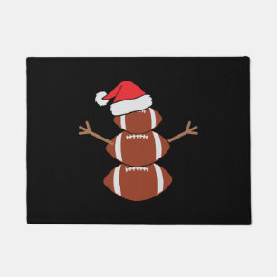 Paillasson Joli Noël Football Snowman Santa Hat Funny