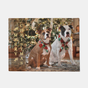 Paillasson Joli Secourt de Noël Pitbull et America Bull Dog