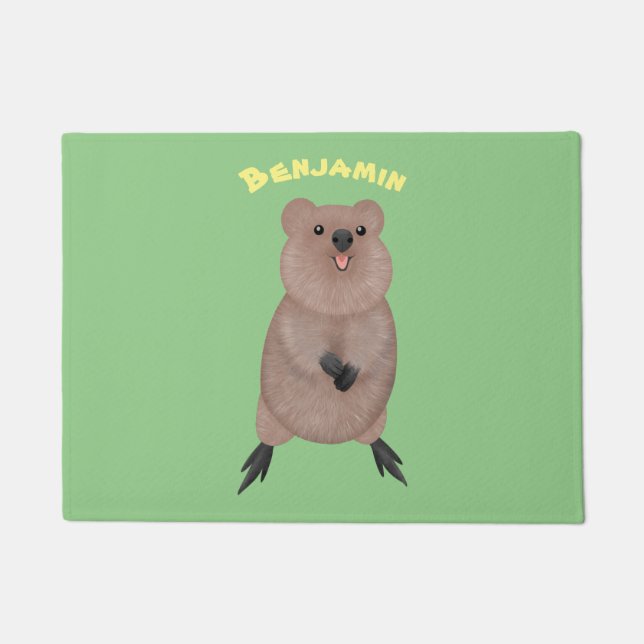 Paillasson Joli sourire mignon dessin animé quokka (Devant)
