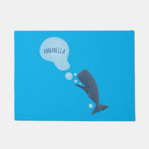 Paillasson Jolie baleine à sperme soufflant bulles dessin