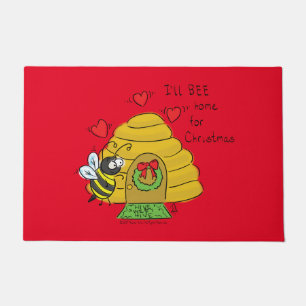 Paillasson Jolie Bee Christmas Drôle Cartoon de vacances