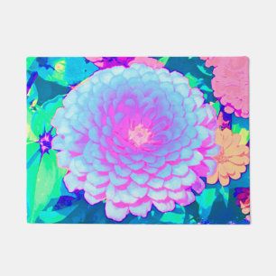 Paillasson Jolie Zinnia violette et rose dans le jardin d'été