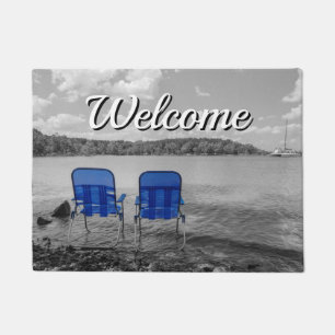 Paillasson Journée Parfaite Au Lake Grayscale Welcome Doormat