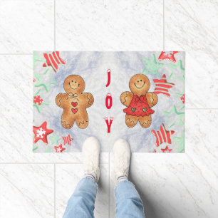 Paillasson JOY Gingerbread White Xmas Door Mat Personnaliser