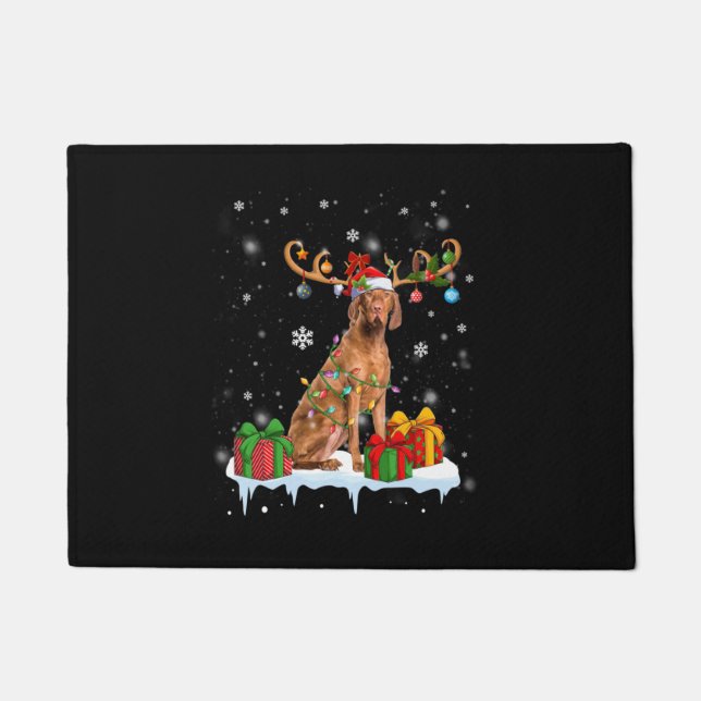 Paillasson Joyau de Noël Vizsla Pajama Amoureux des chiens Xm (Devant)