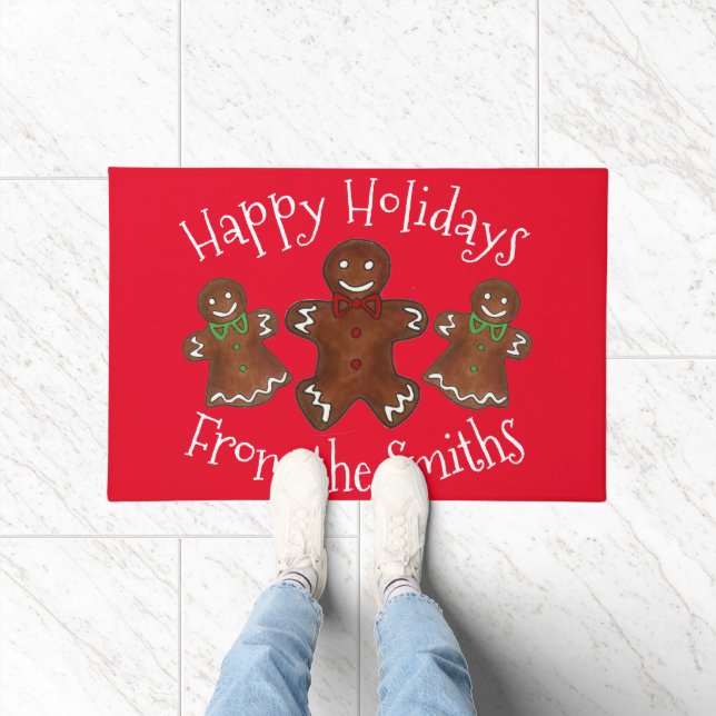 Paillasson Joyeuses fêtes Gingerbread Homme Noël Cookies (Intérieur)