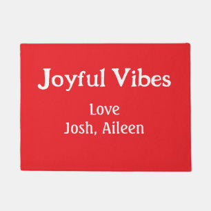 Paillasson Joyeuses Vibes rouge Noël vacances amour famille s