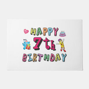 Paillasson Joyeux 7ème anniversaire. 7 ans.