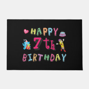 Paillasson Joyeux 7ème anniversaire. 7 ans.